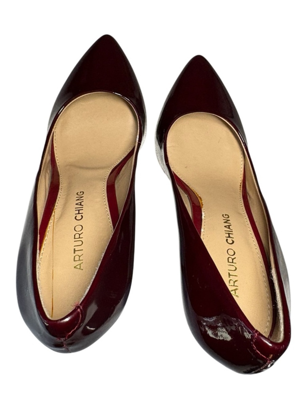 Arturo Chiang Pointed-Toe Pumps. Size 7.5 M. Burgundy - Picture 8 of 8
